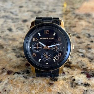 Michael Kors black and gold mens watch